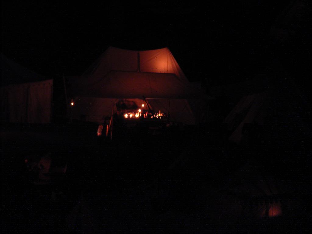 Unser Lager in der Nacht